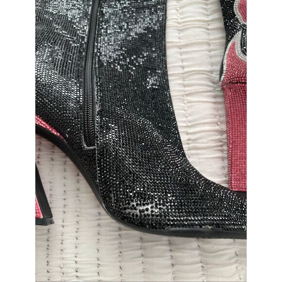 Gianni Bini Zander Rhinestone Flame Pointed Toe Tall Knee High Boots NEW NWT - Picture 6 of 10